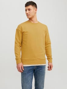 Jack & Jones Plain Crew neck Sweatshirt -Honey Gold - 12208182