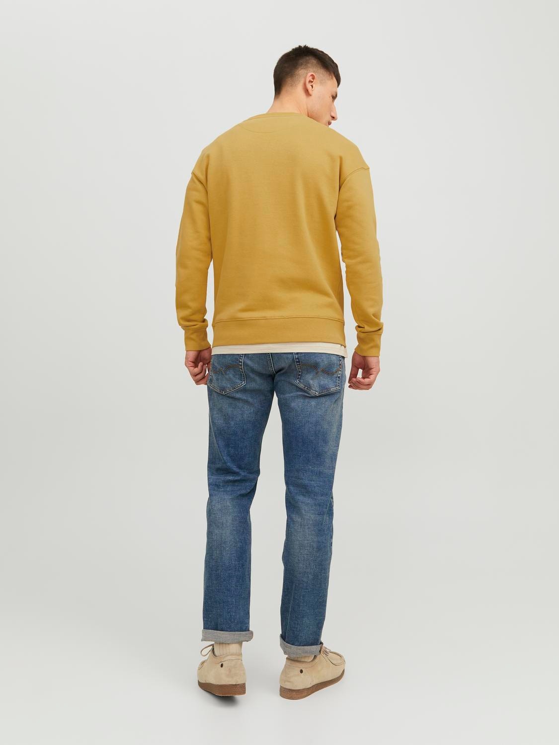 Jack & Jones Plain Crew neck Sweatshirt -Honey Gold - 12208182