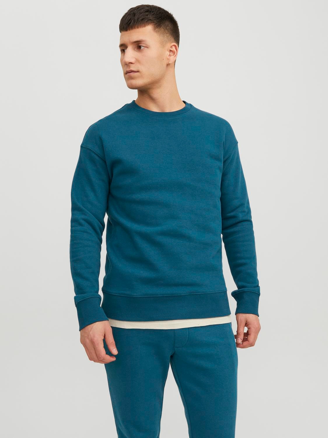 Jack & Jones Effen Sweatshirt met ronde hals -Sailor blue - 12208182