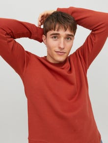 Jack & Jones Plain Crewn Neck Sweatshirt -Cinnabar - 12208182