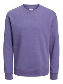 Jack & Jones Ensfarvet Sweatshirt med rund hals -Twilight Purple - 12208182