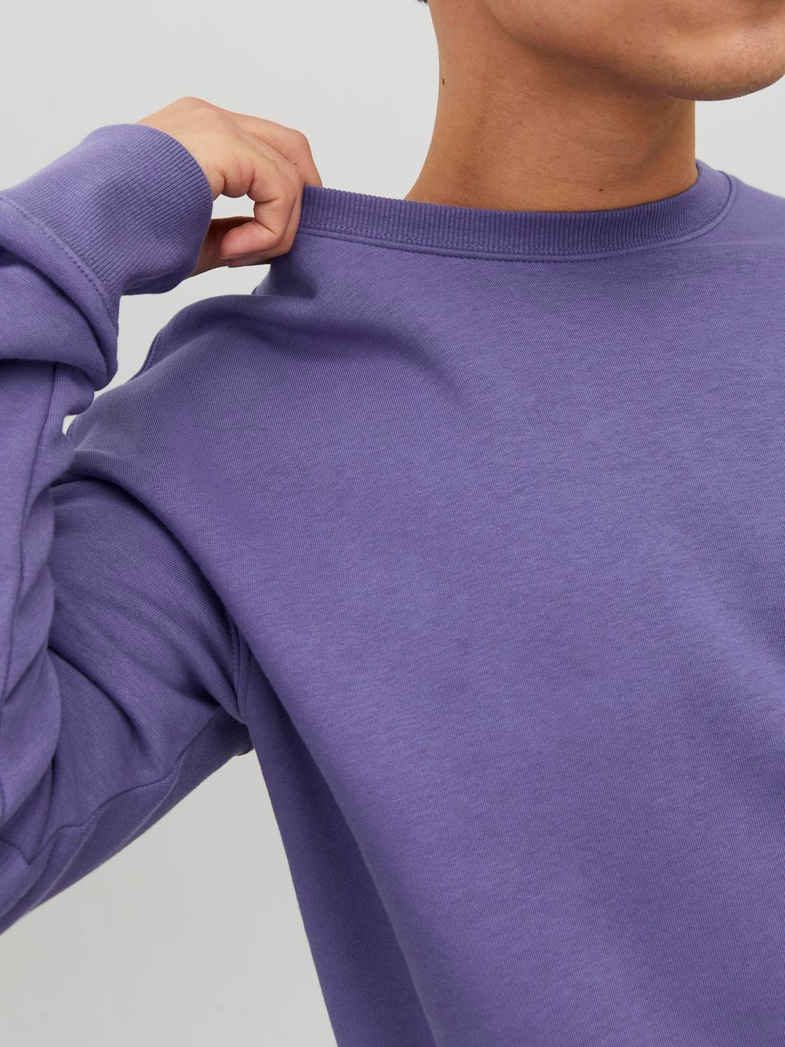 Jack & Jones Plain Crew neck Sweatshirt -Twilight Purple - 12208182