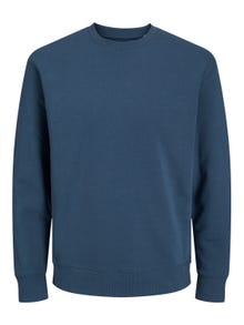 Jack & Jones Enfärgat Crewneck tröja -Ensign Blue - 12208182