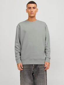 Jack & Jones Ensfarvet Sweatshirt med rund hals -Ultimate Grey - 12208182