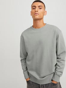 Jack & Jones Enfärgat Crewneck tröja -Ultimate Grey - 12208182
