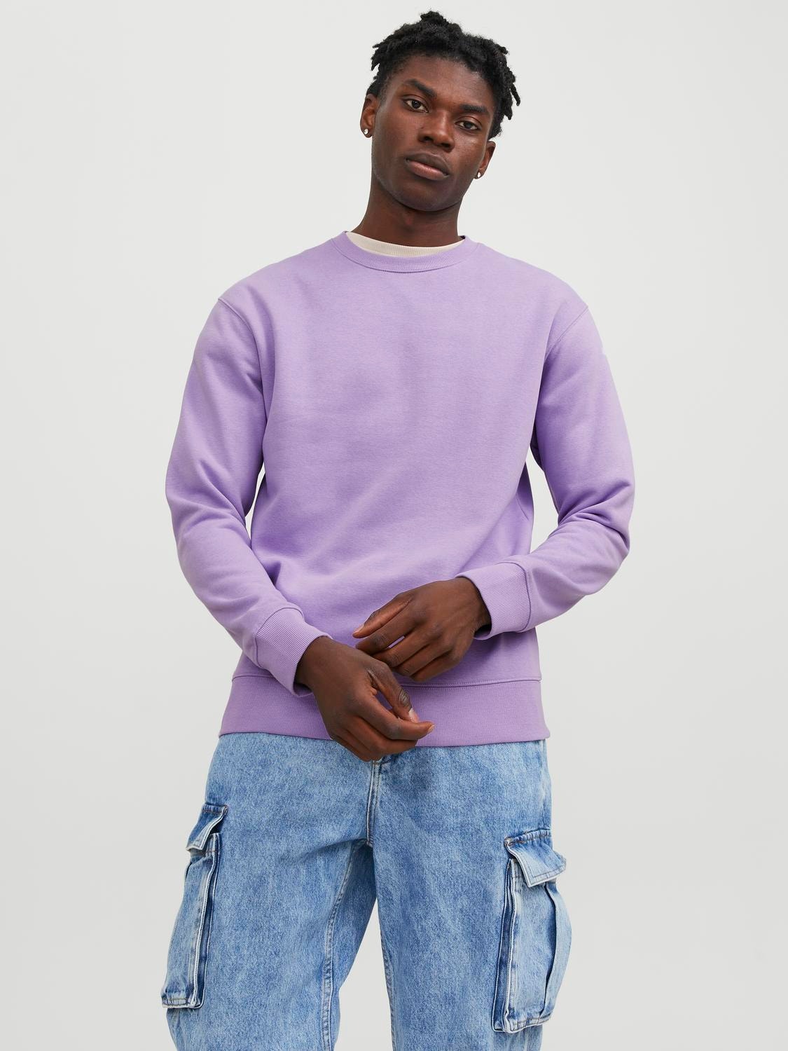 Jack & Jones Plain Crewn Neck Sweatshirt -Purple Rose - 12208182