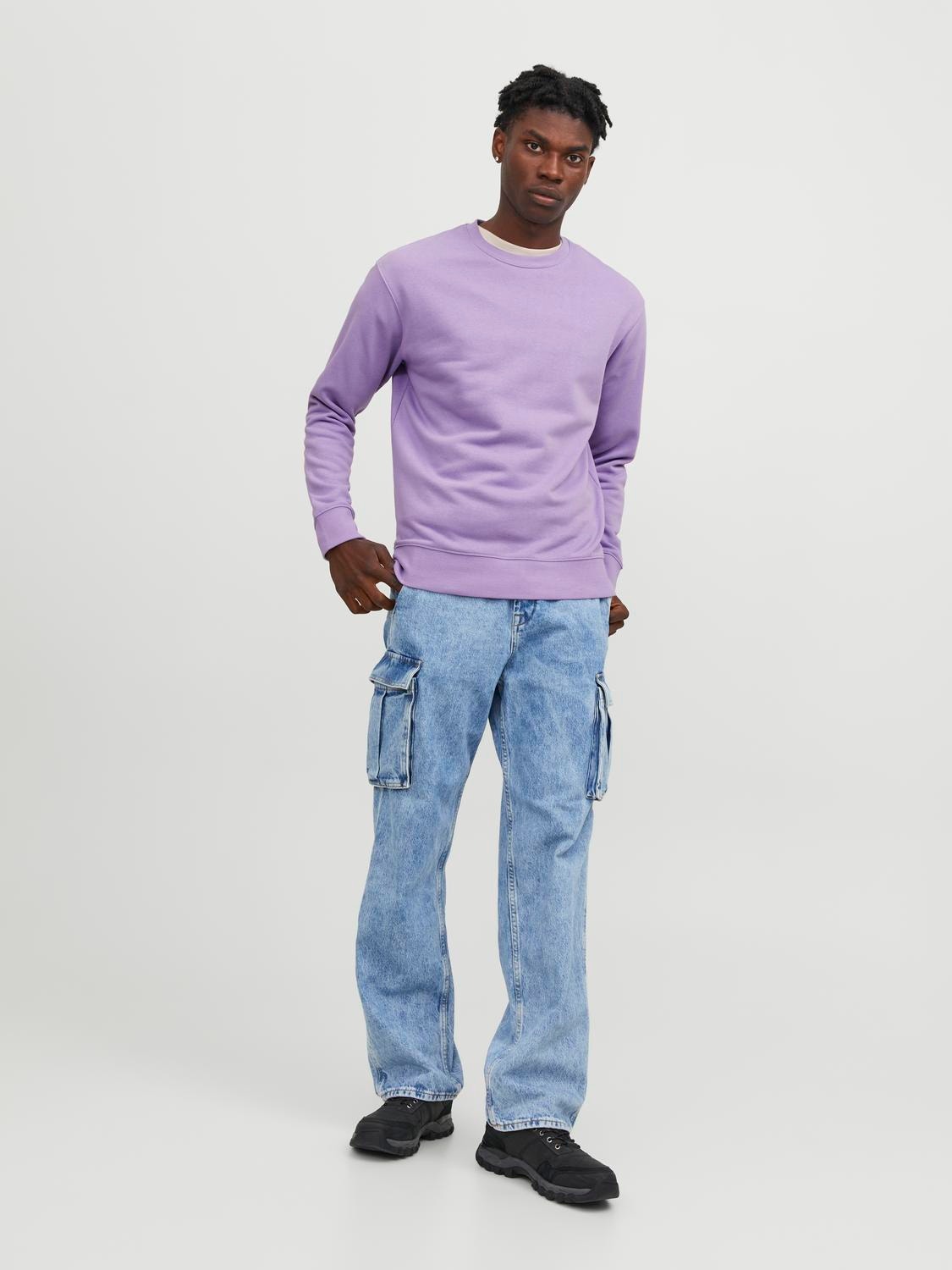 Jack & Jones Gładki Bluza z okrągłym dekoltem -Purple Rose - 12208182