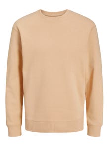 Jack & Jones Plain Crew neck Sweatshirt -Apricot Ice  - 12208182