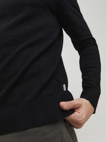 Jack & Jones Ensfarvet Striktrøje -Black - 12208364