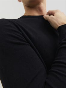 Jack & Jones Ensfarvet Striktrøje -Black - 12208364