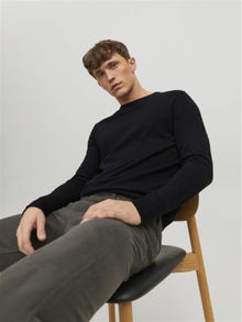 Jack & Jones Ensfarvet Striktrøje -Black - 12208364