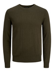 Jack & Jones Vienspalvis Apatinis megztinis -Olive Night - 12208364