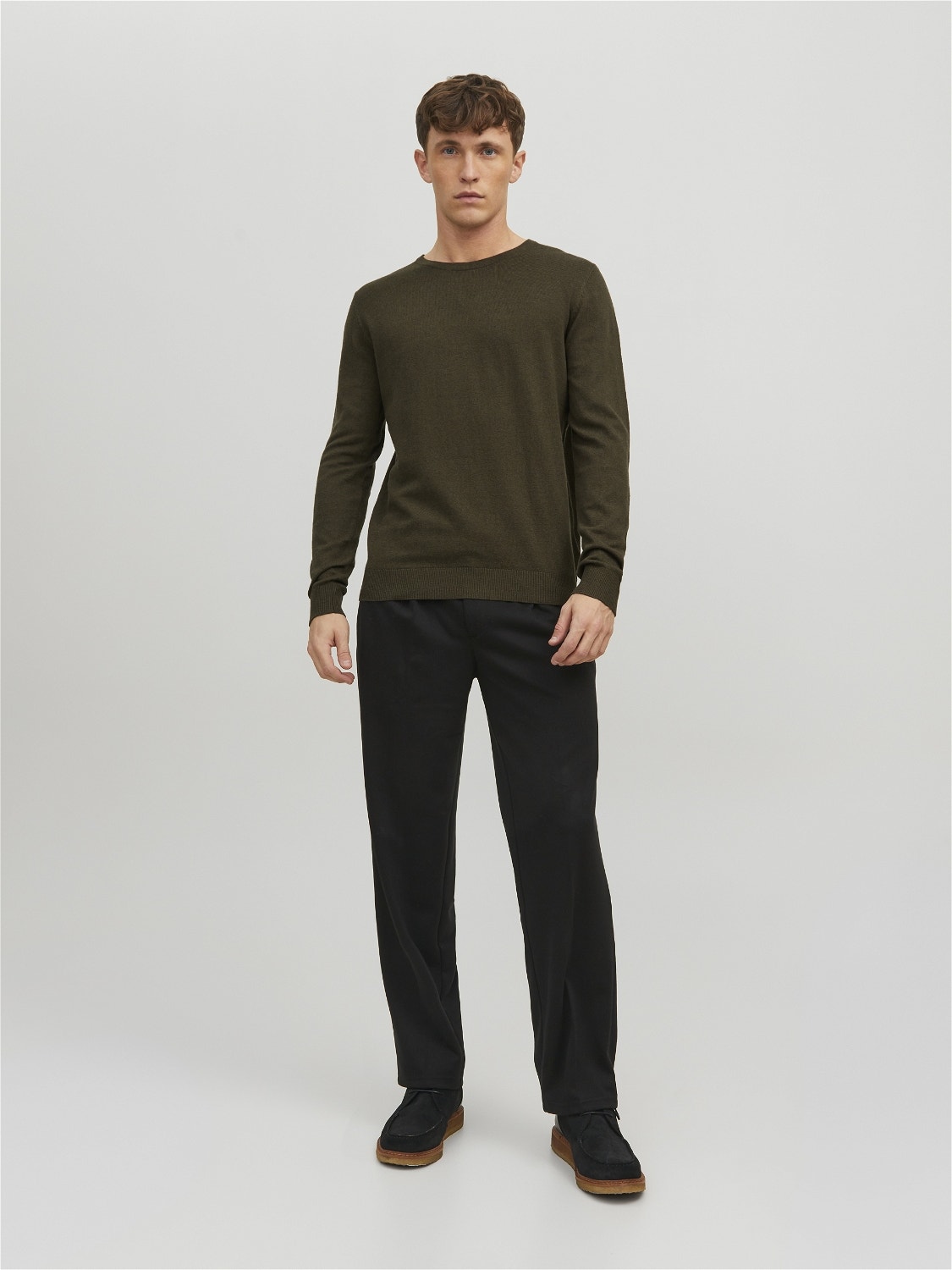 Jack & Jones Vienspalvis Apatinis megztinis -Olive Night - 12208364