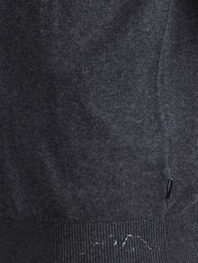 Jack & Jones Gładki Sweter z dzianiny z okrągłym dekoltem -Dark Grey Melange - 12208364