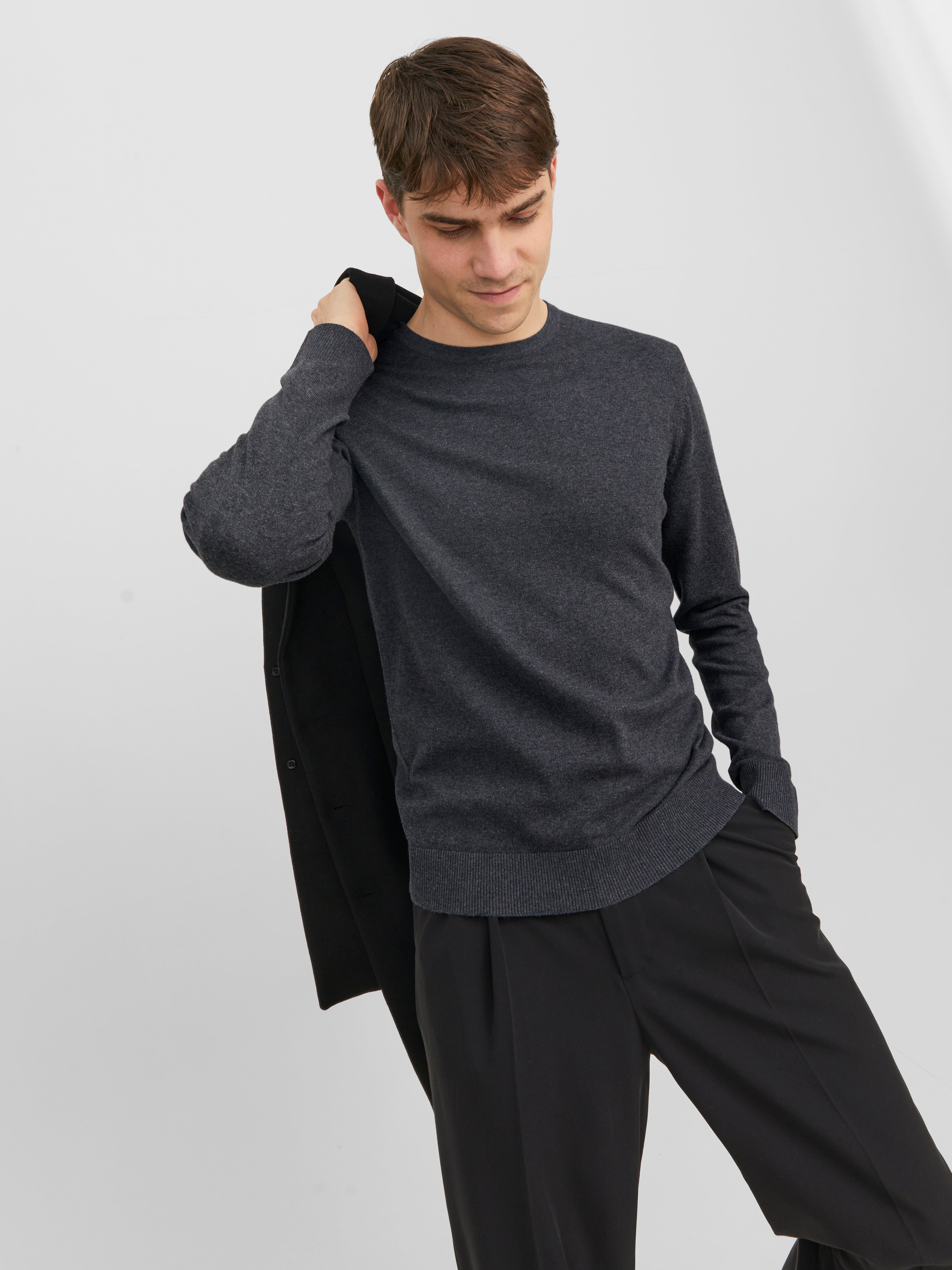 Jersey Verde Lima Extragrande Con Cuello Redondo De Punto Mullido De Jack Jones