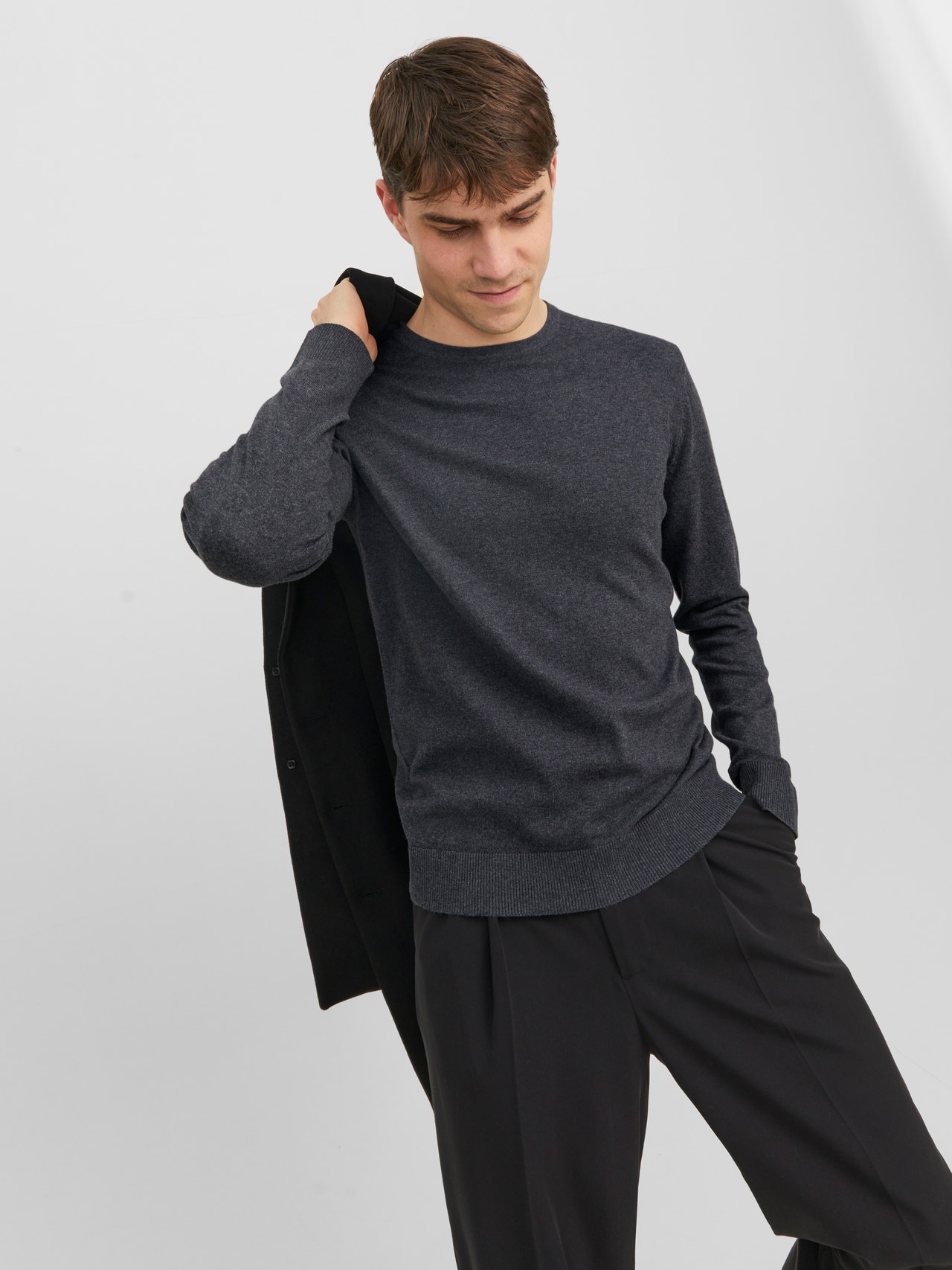 Jack & Jones crew neck jumper in black | ASOS Jack & Jones crew neck jumper in black | ASOS