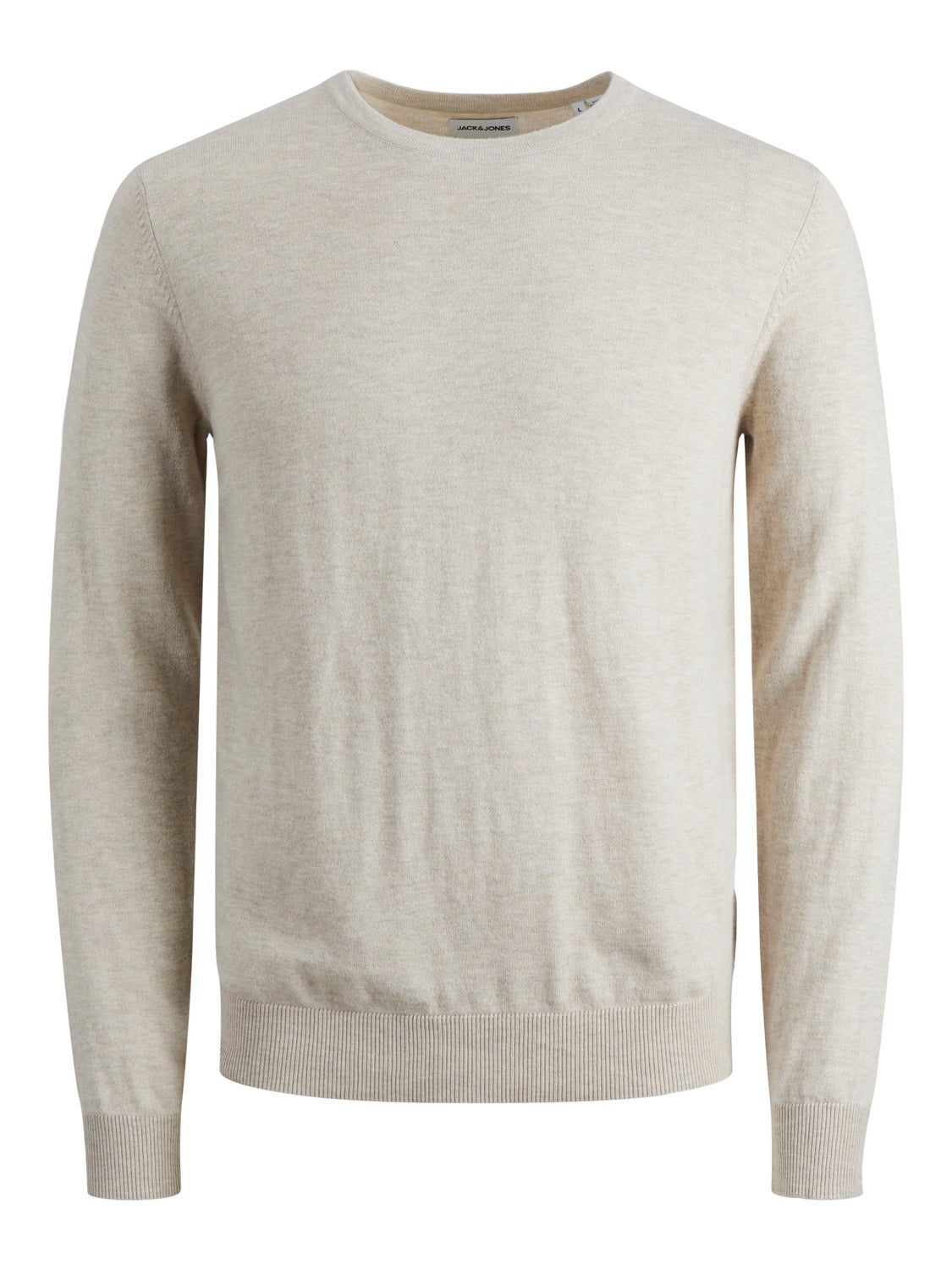 Einfarbig Strickpullover mit Rundhals | Beige | Jack & Jones® 