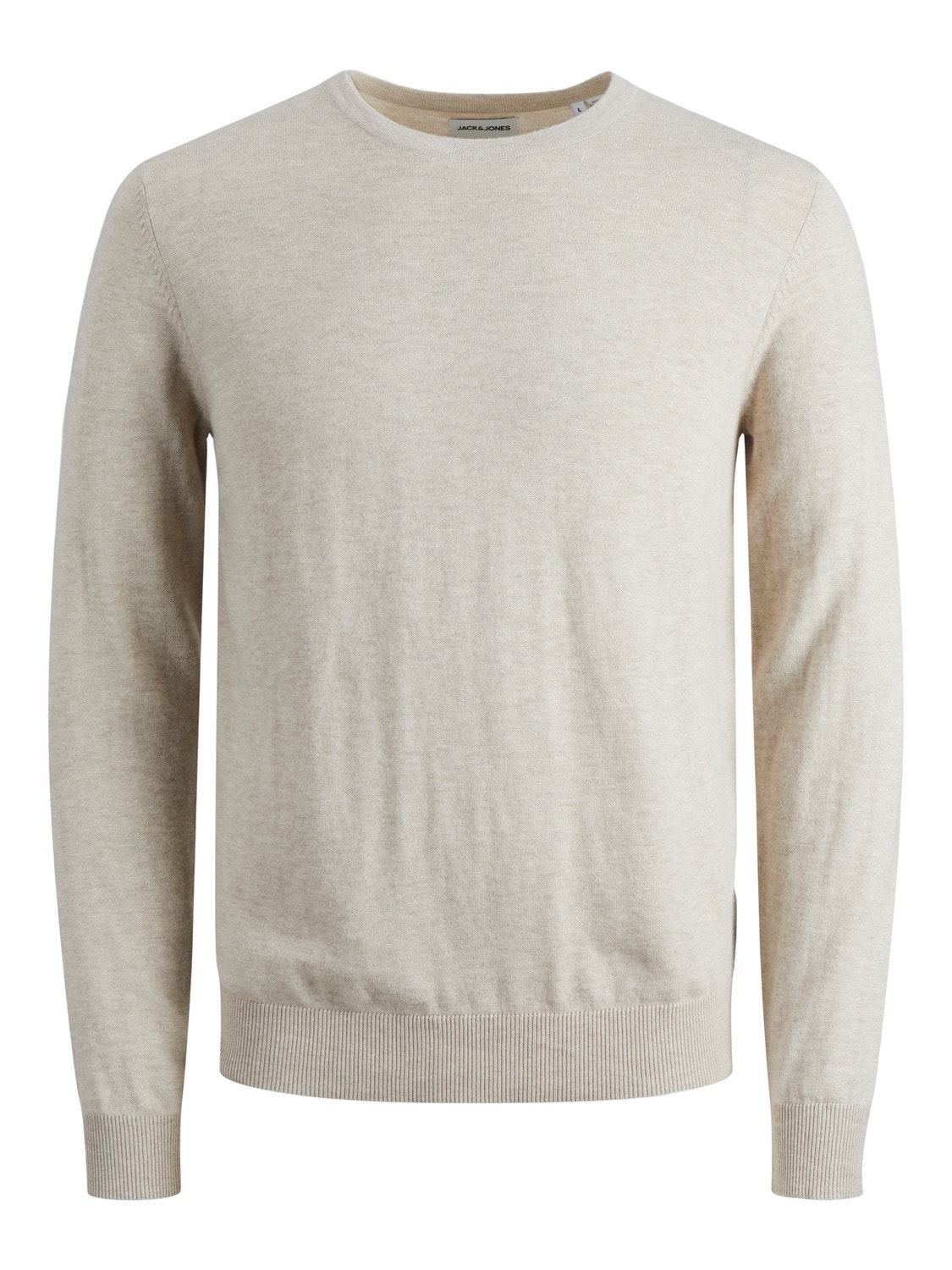 Jack & Jones oversized chunky rib crew neck jumper in cream Jack & Jones oversized chunky rib crew neck jumper in cream