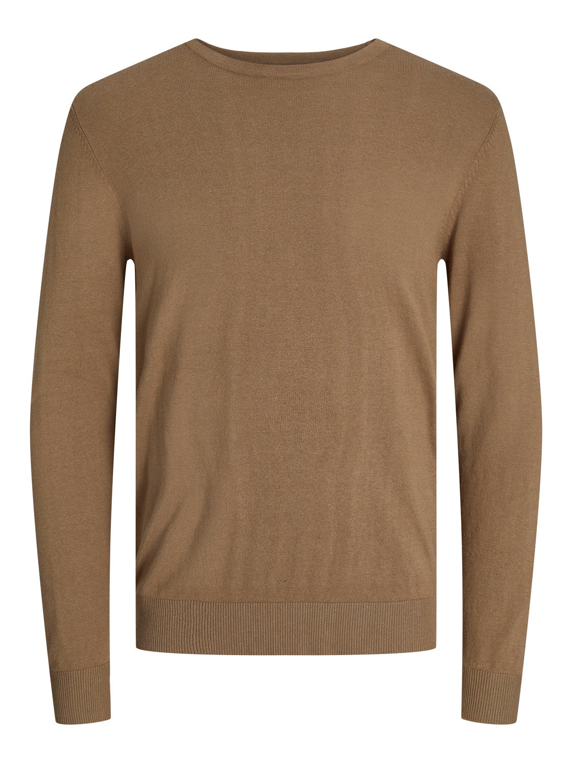 Jack & Jones Enfärgat Crewneck Stickad tröja -Otter - 12208364