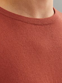 Jack & Jones Gładki Sweter z dzianiny z okrągłym dekoltem -Cinnabar - 12208364