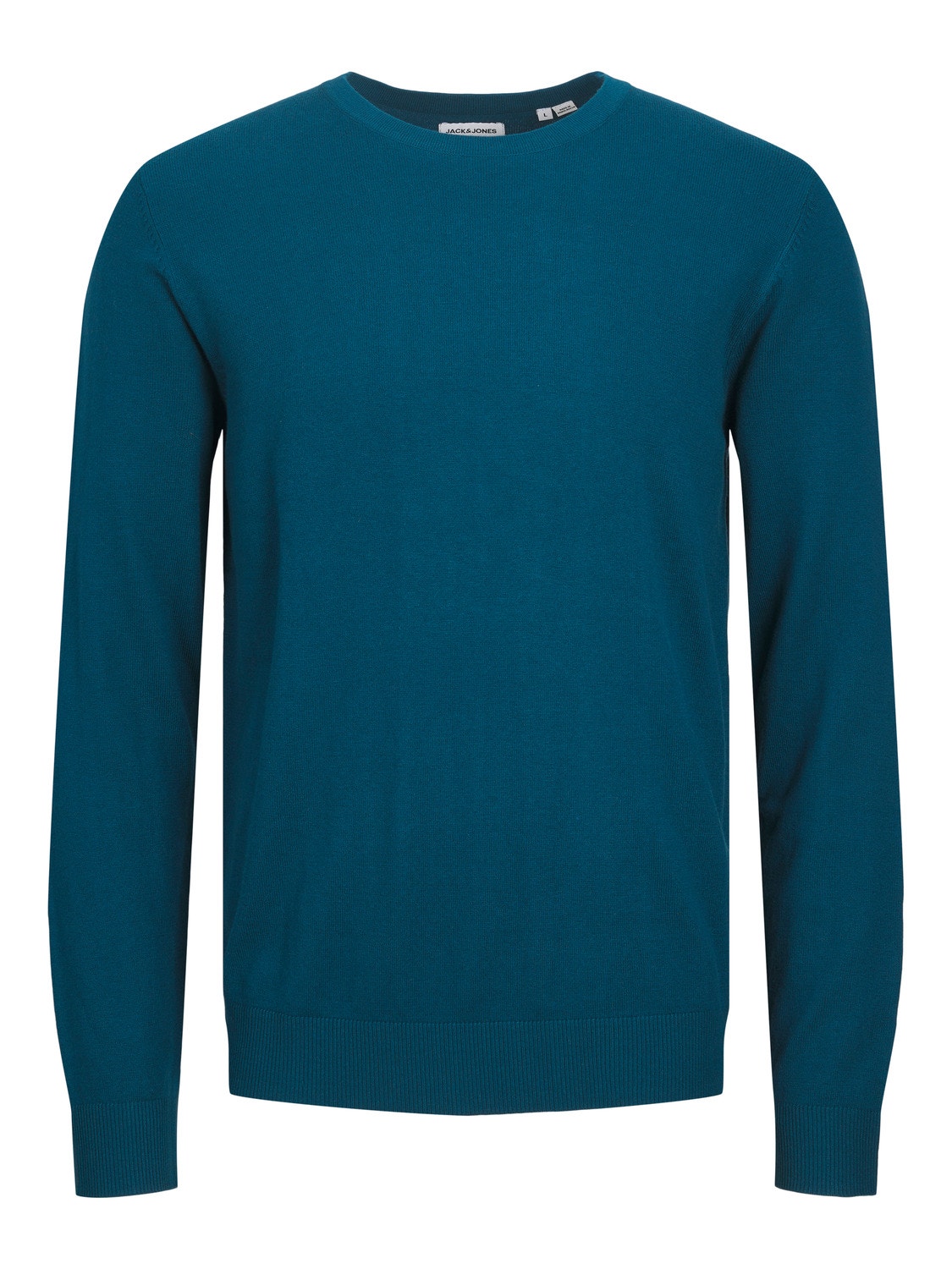 Jack & Jones Ensfarvet Striktrøje med rund hals -Sailor blue - 12208364