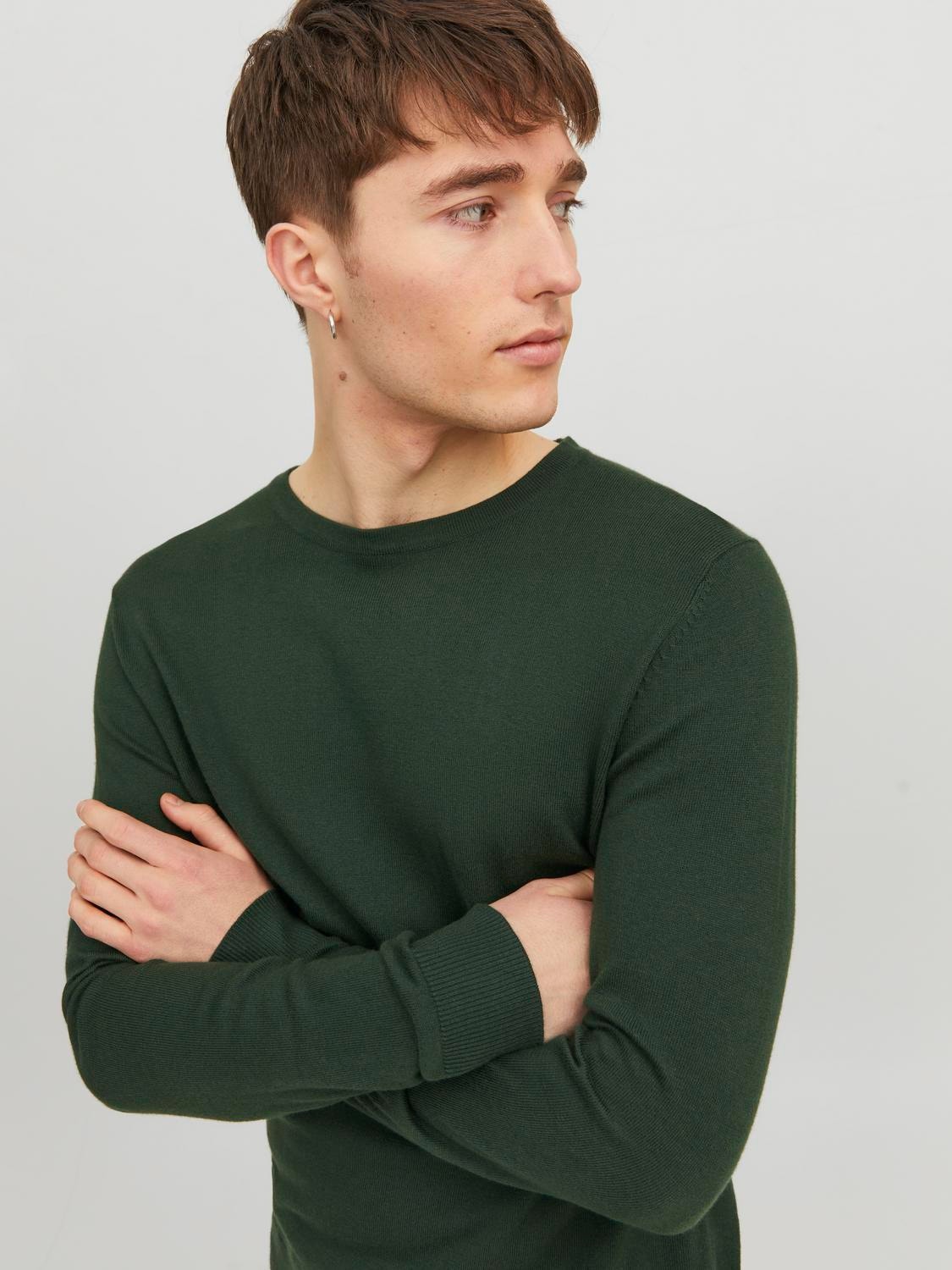 Jack & Jones Gładki Sweter z dzianiny z okrągłym dekoltem -Mountain View - 12208364