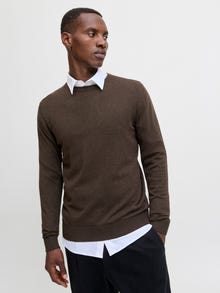 Jack & Jones Einfarbig Strickpullover -Mulch - 12208364