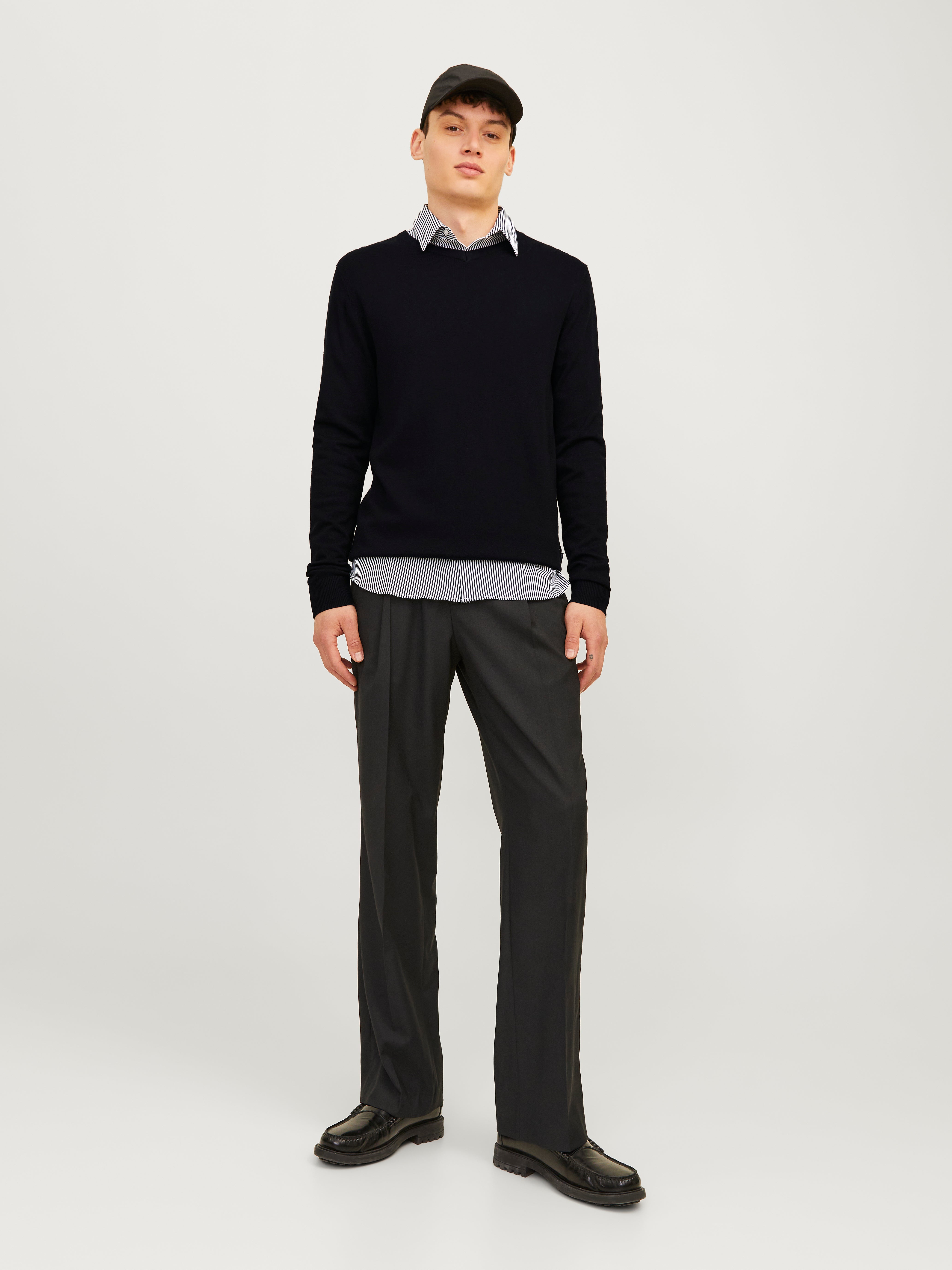 Plain Knitted pullover Black Jack Jones