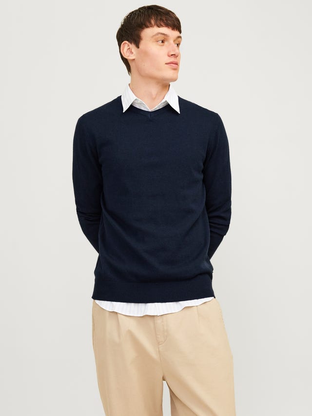 Jack & Jones Plain Crew Neck Jumper - 12208365