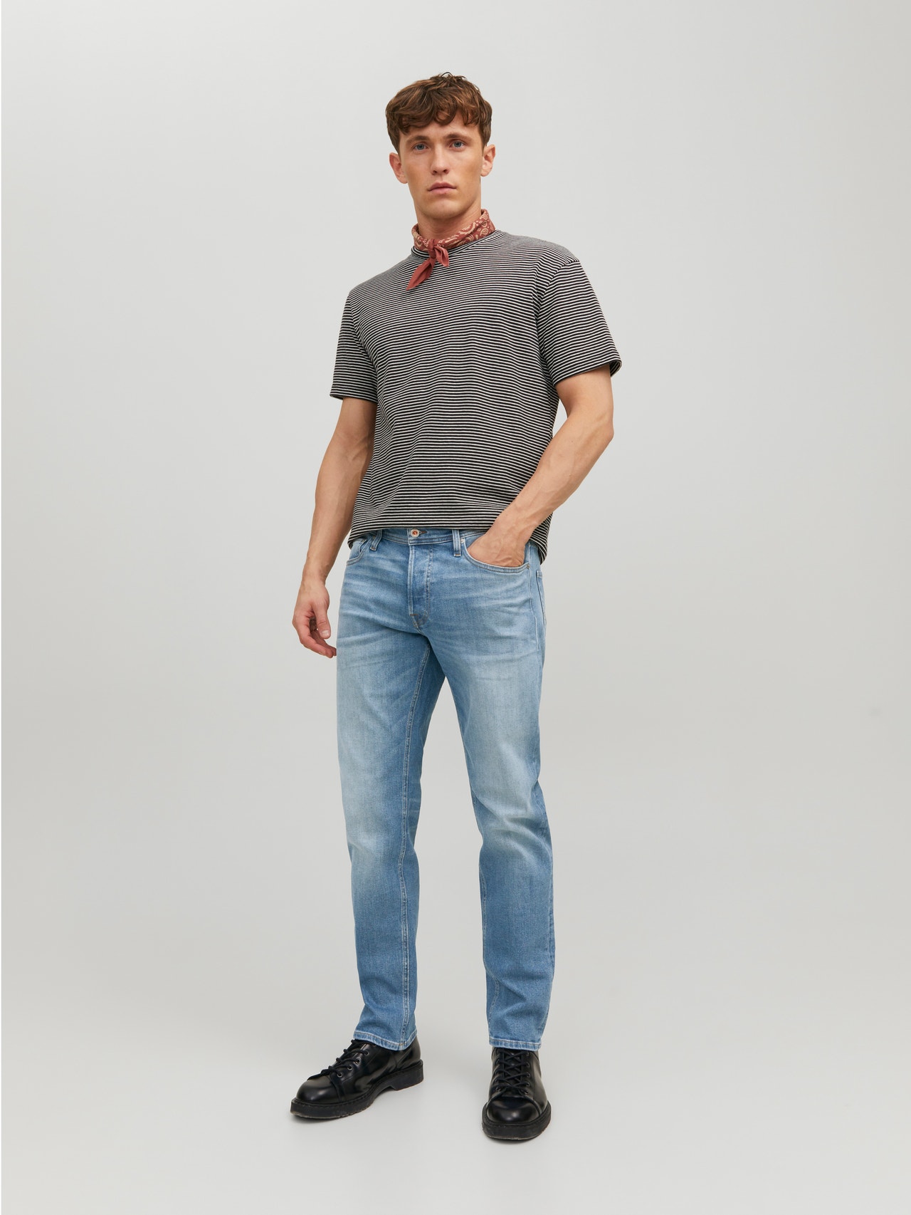 Jack & Jones JWHCLARK JJORIGINAL - Jeans Tapered Fit - blue denim/blu denim Jack & Jones JWHCLARK JJORIGINAL - Jeans Tapered Fit - blue denim/blu denim