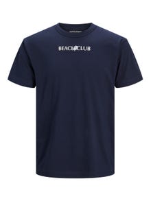 Jack & Jones Text Rundhals T-shirt -Navy Blazer - 12209827