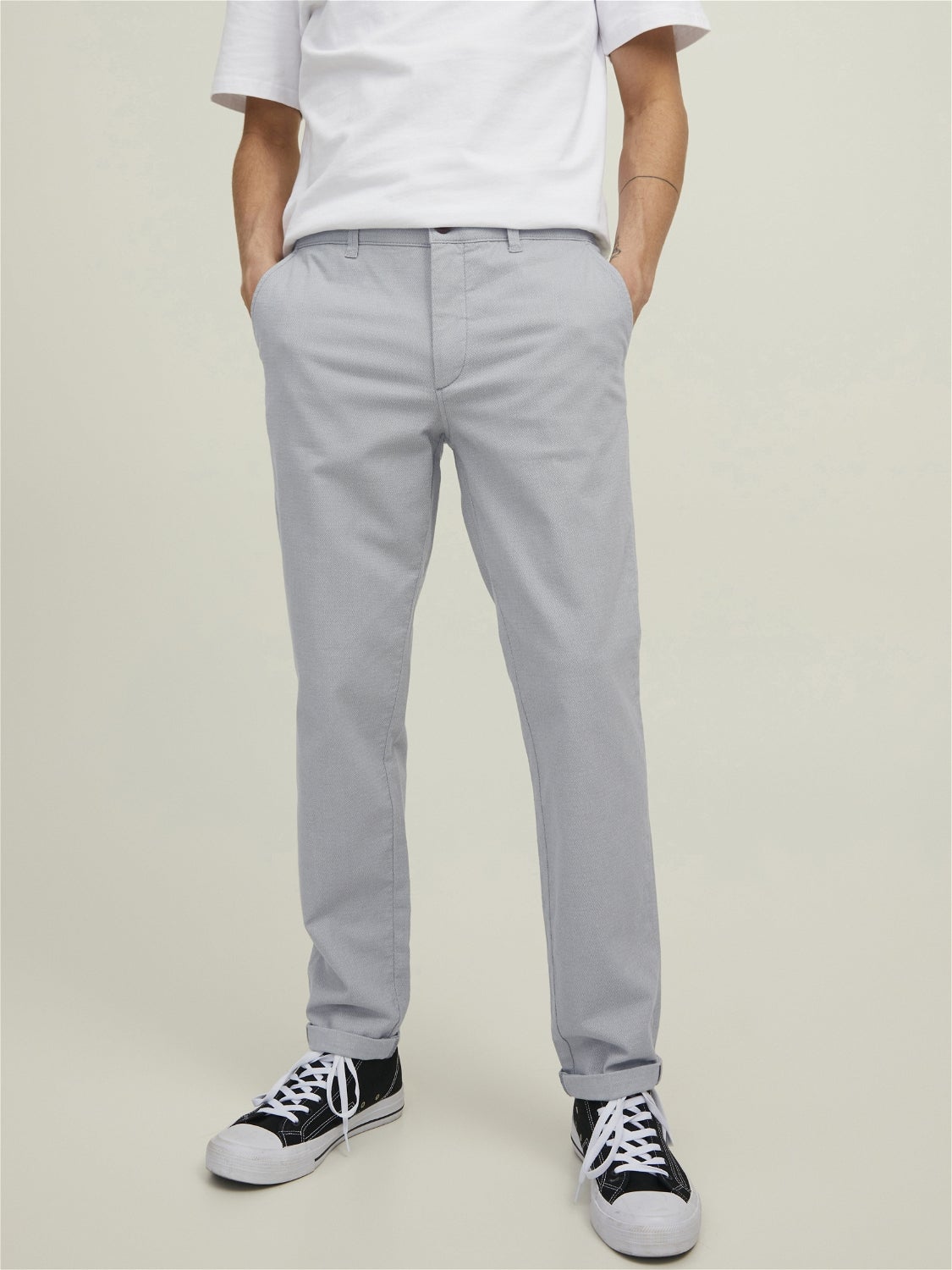 Jack & Jones Slim Fit Chino Met Stretch Model marco in het Naturel voor heren Heren Kleding voor voor Jeans voor Tapered jeans 