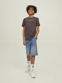 Jack & Jones Logo T-skjorte For gutter -Seal Brown - 12210254