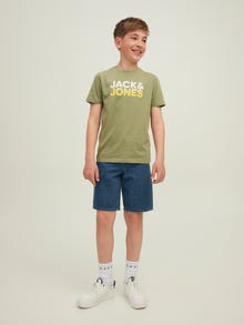 Jack & Jones Relaxed Fit Bermuda in jeans Per Bambino -Mineral Blue - 12210644