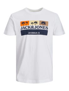 Jack & Jones Poikien Logo T-paita -Bright White - 12210681