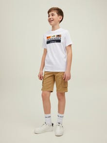 Jack & Jones Logo T-skjorte For gutter -Bright White - 12210681