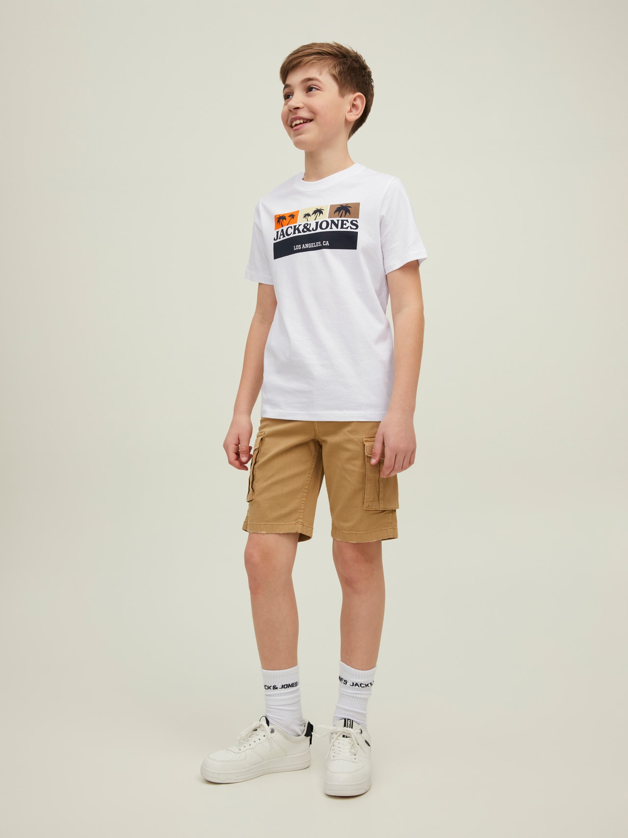 Jack & Jones Poikien Logo T-paita -Bright White - 12210681