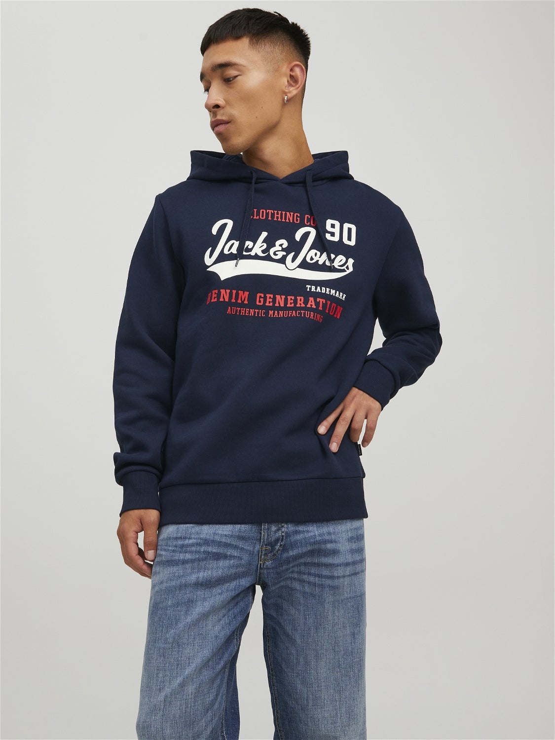 ジャックアンドジョーンズ Jack & Jones Mens Mason Logo Hoodie Green