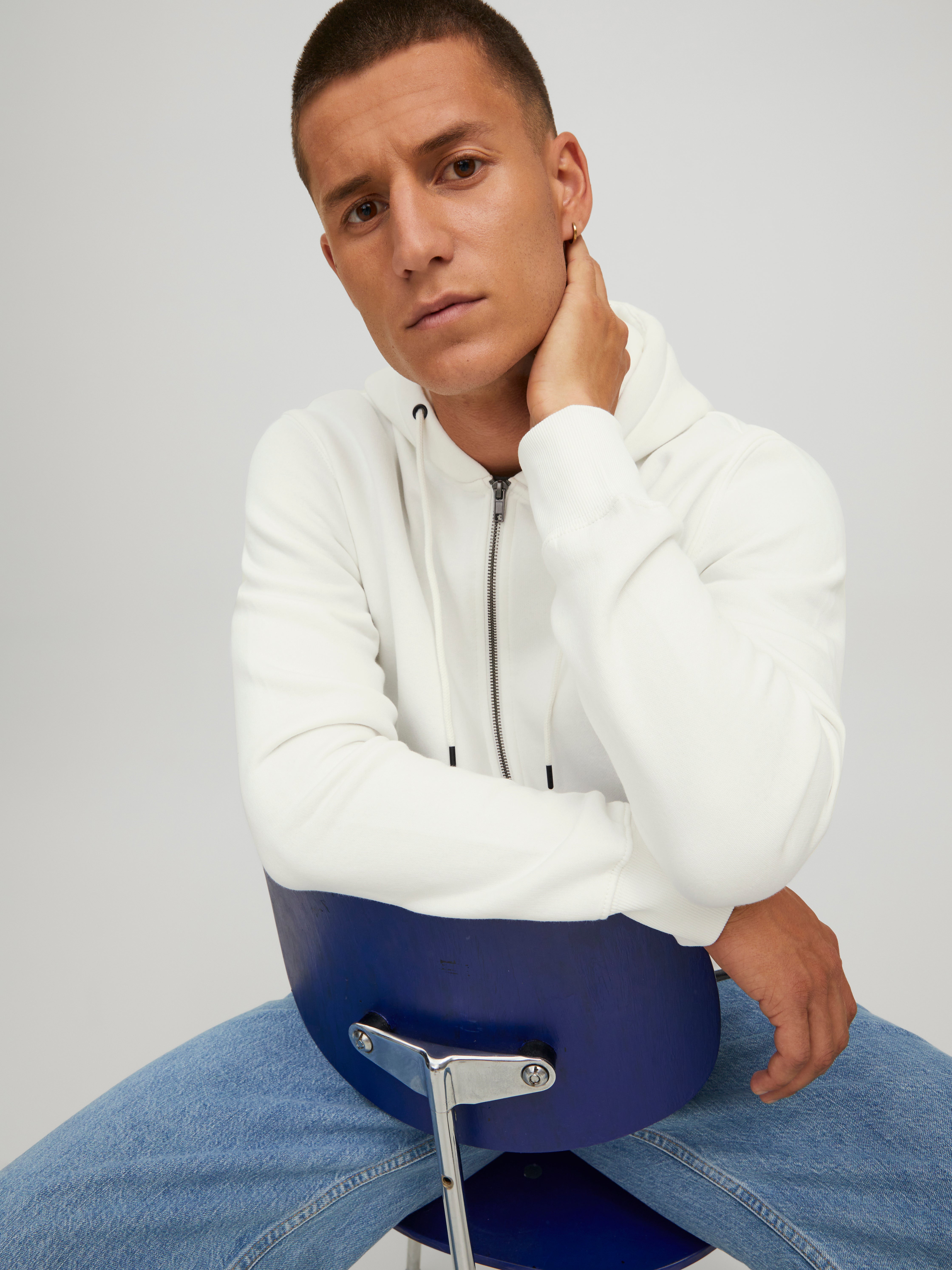 Jack & Jones Plain Zip Hoodie - 12210830