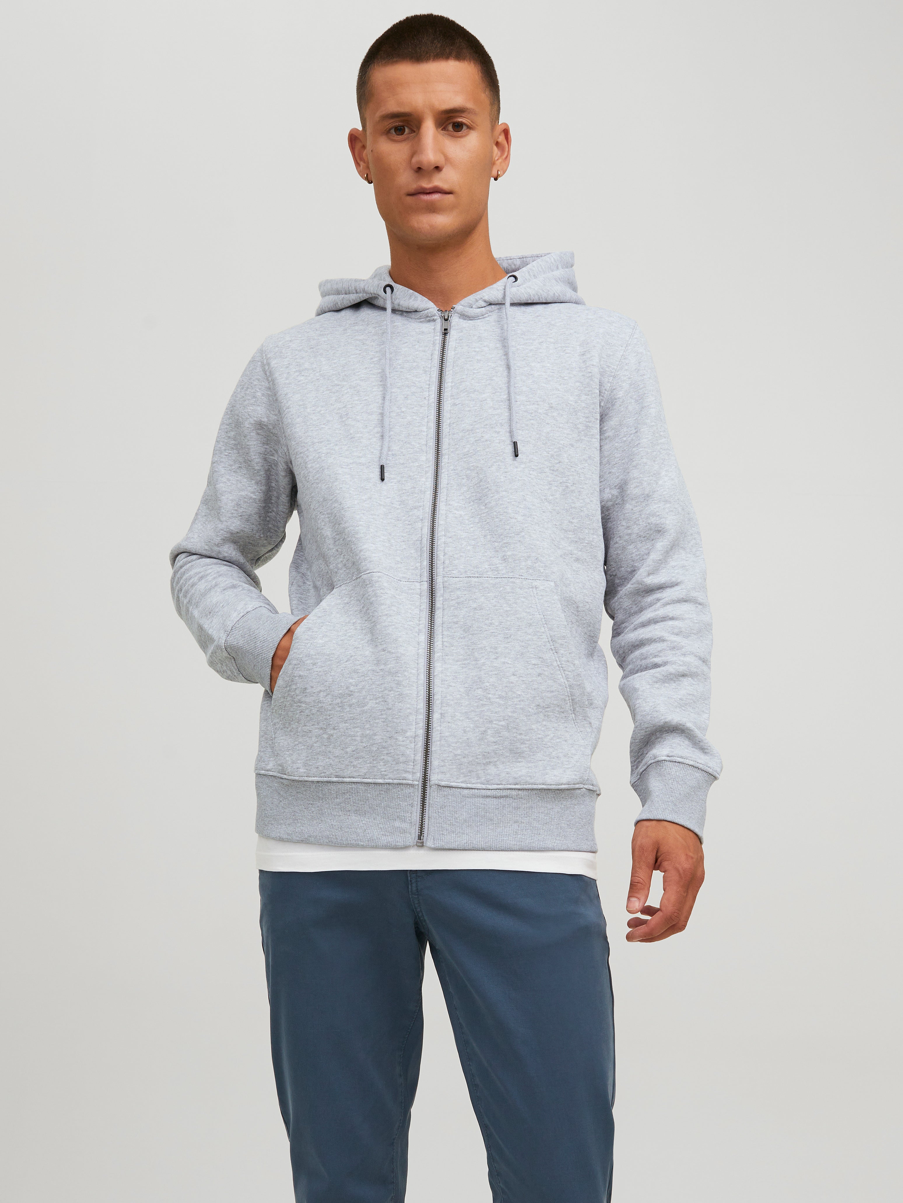 Jack & Jones Tons Sweat Zip Felpa Con Cappuccio Uomo | Colore Tiger Eye, Cotone, Chiusura Lampo, Tasca Frontale