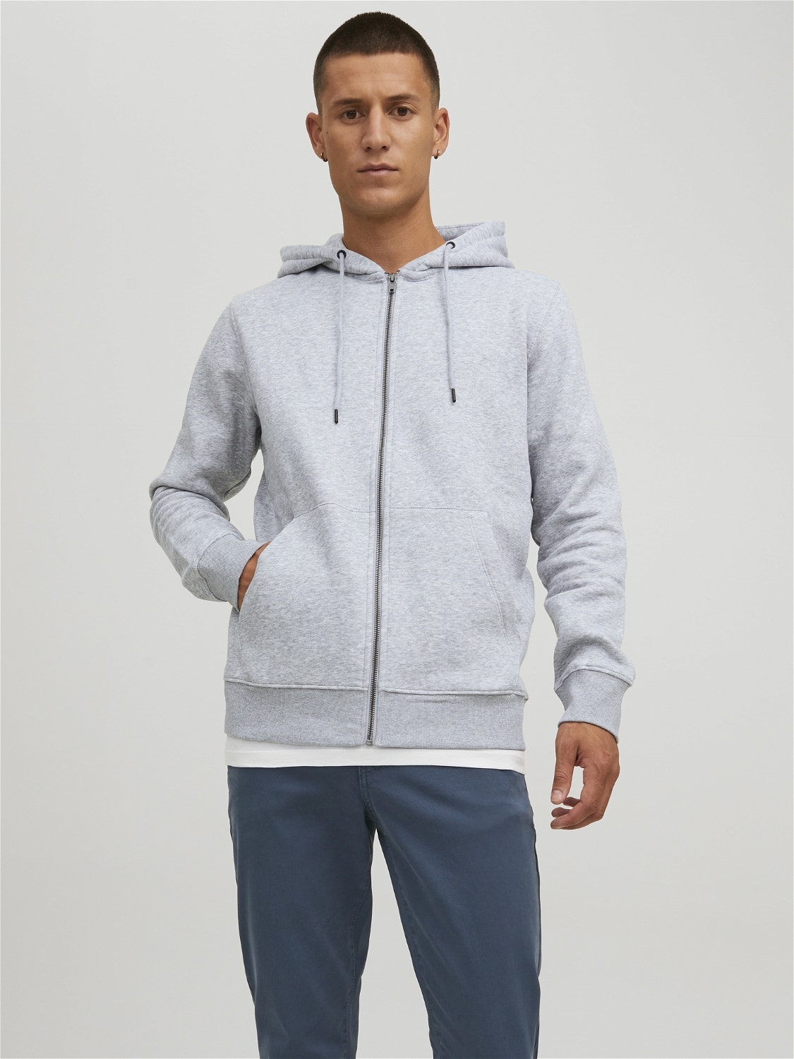 Plain Zip hoodie | Light Grey | Jack & Jones®