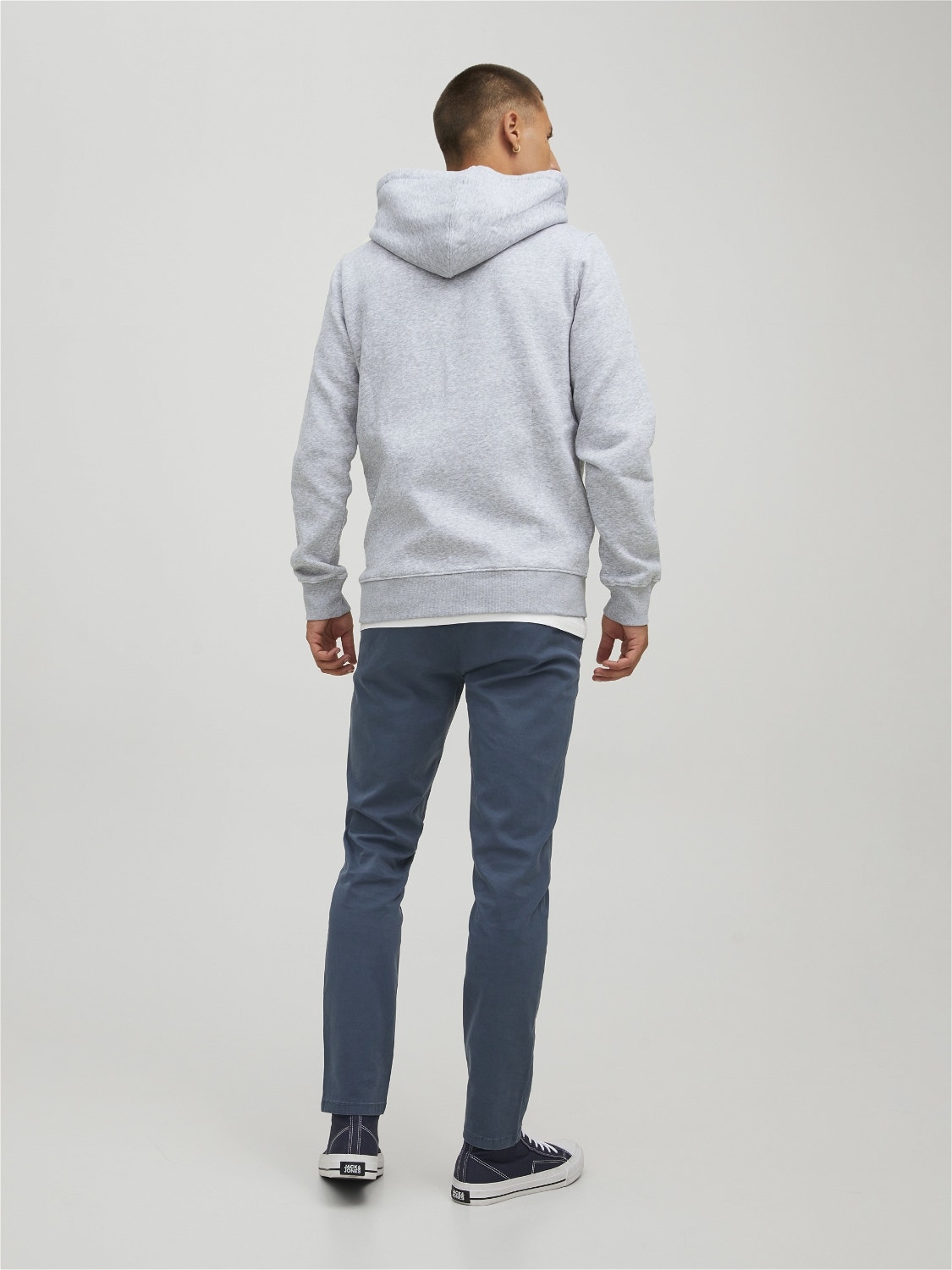 Jack & Jones Plain Zip hoodie -Light Grey Melange - 12210830