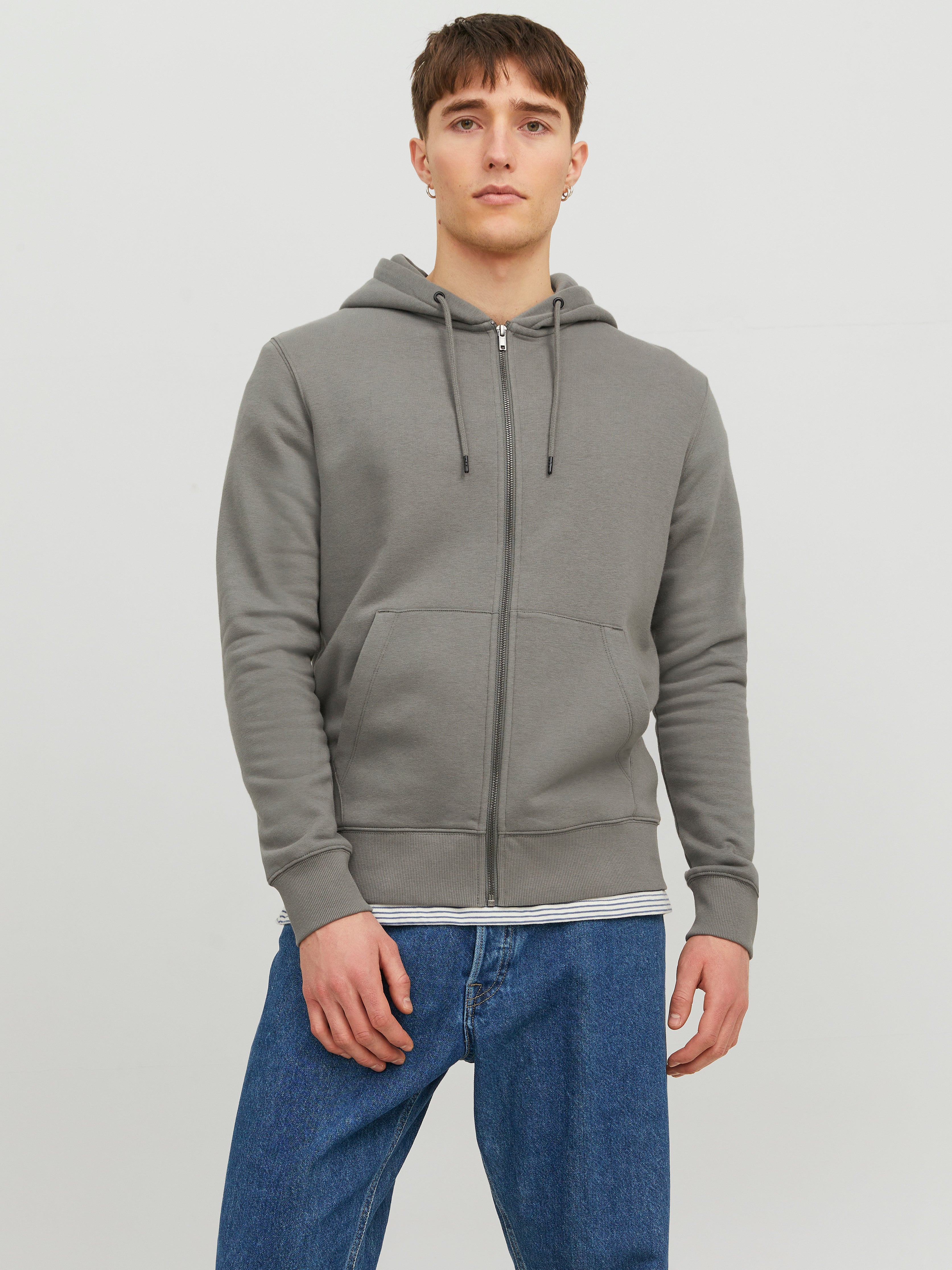 Plain Zip hoodie | Dark Grey | Jack u0026 Jones®