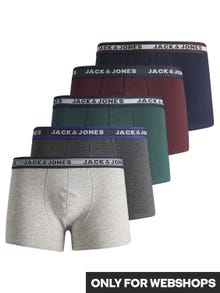 Jack & Jones 5-pack Boxershorts Voor jongens -Dark Green Melange - 12210880