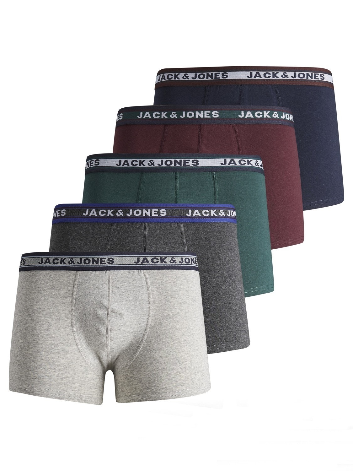 Jack & Jones 5-pack Boxershorts Voor jongens -Dark Green Melange - 12210880