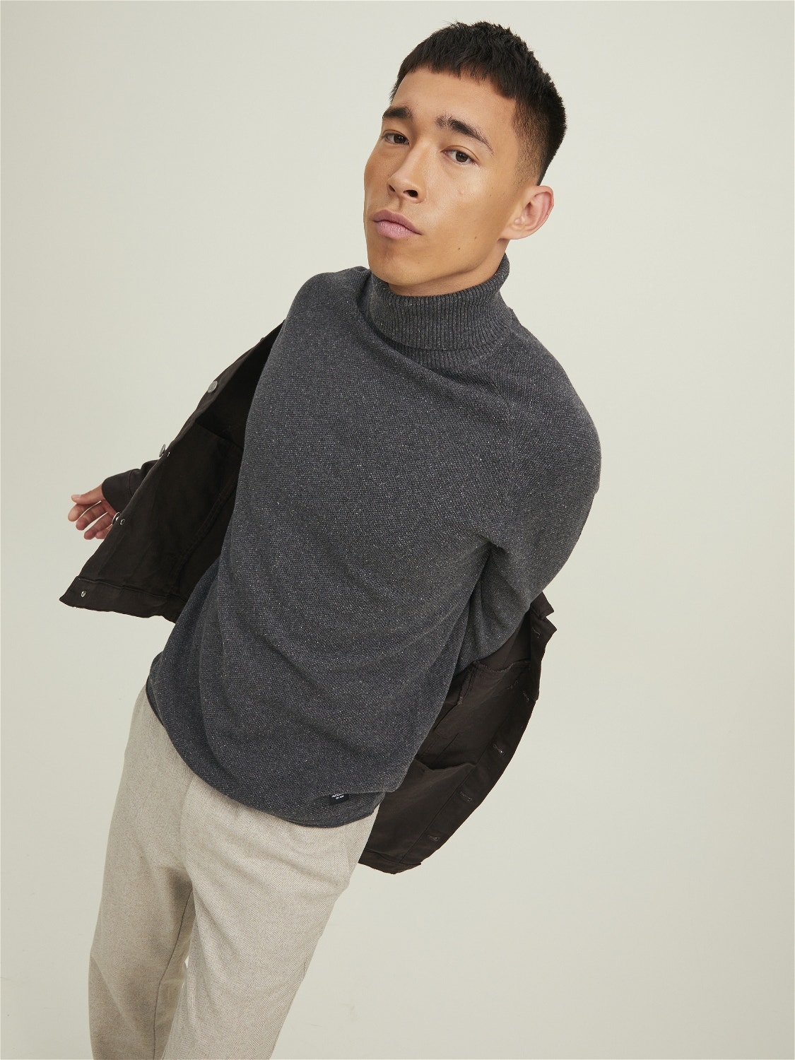 Jack & Jones Plain Turtleneck -Dark Grey Melange - 12210931