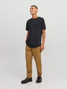 Jack & Jones Gładki Okrągły dekolt T-shirt -Black - 12210945