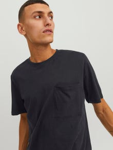 Jack & Jones Gładki Okrągły dekolt T-shirt -Black - 12210945