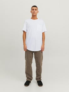 Jack & Jones Enfärgat Rundringning T-shirt -White - 12210945