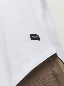 Jack & Jones Yksivärinen Pyöreä pääntie T-paita -White - 12210945